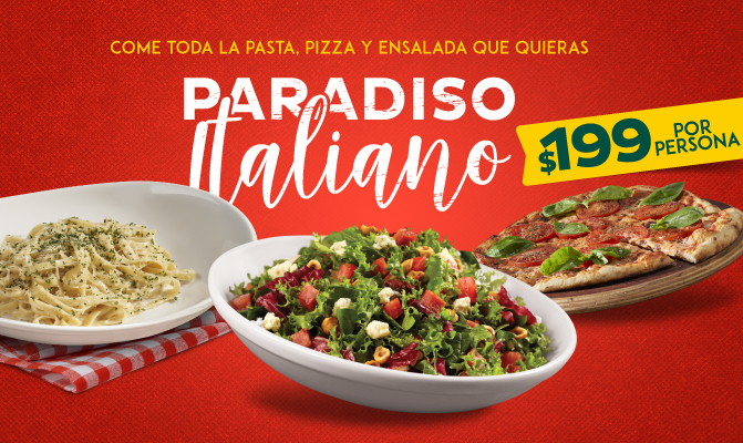 Paradiso Italiano | Pizza, ensaldad y pasta italiana | Italianni's